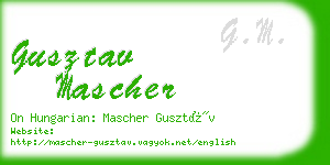 gusztav mascher business card